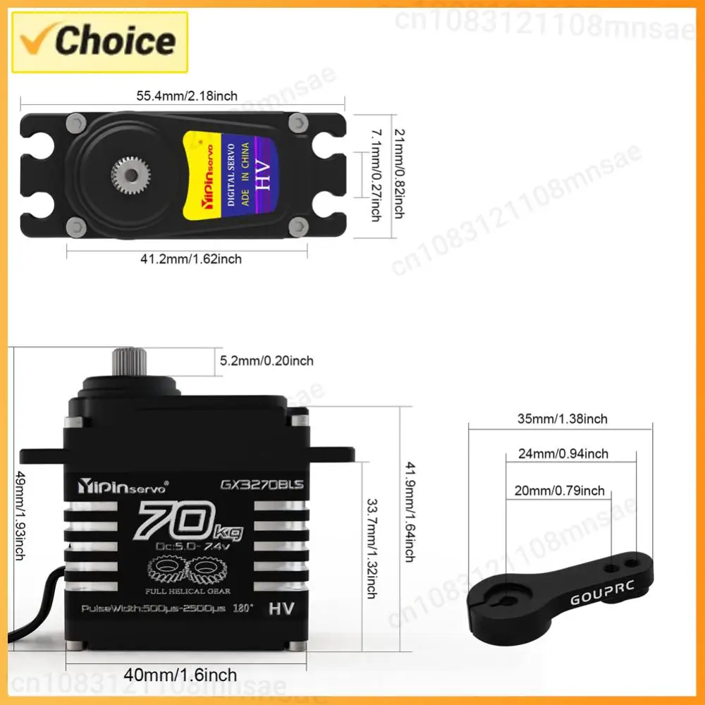High Torque Brushless Servo 70KG 7.4V Metal Helical Gear 180° Programmable Servo for 1/8 1/10 1/12 RC Truck Crawler Boat Robot
High Torque Brushless Servo 70KG 7.4V Metal Helical Gear 180° Programmable Servo for 1/8 1/10 1/12 RC Truck Crawler Boat Robot