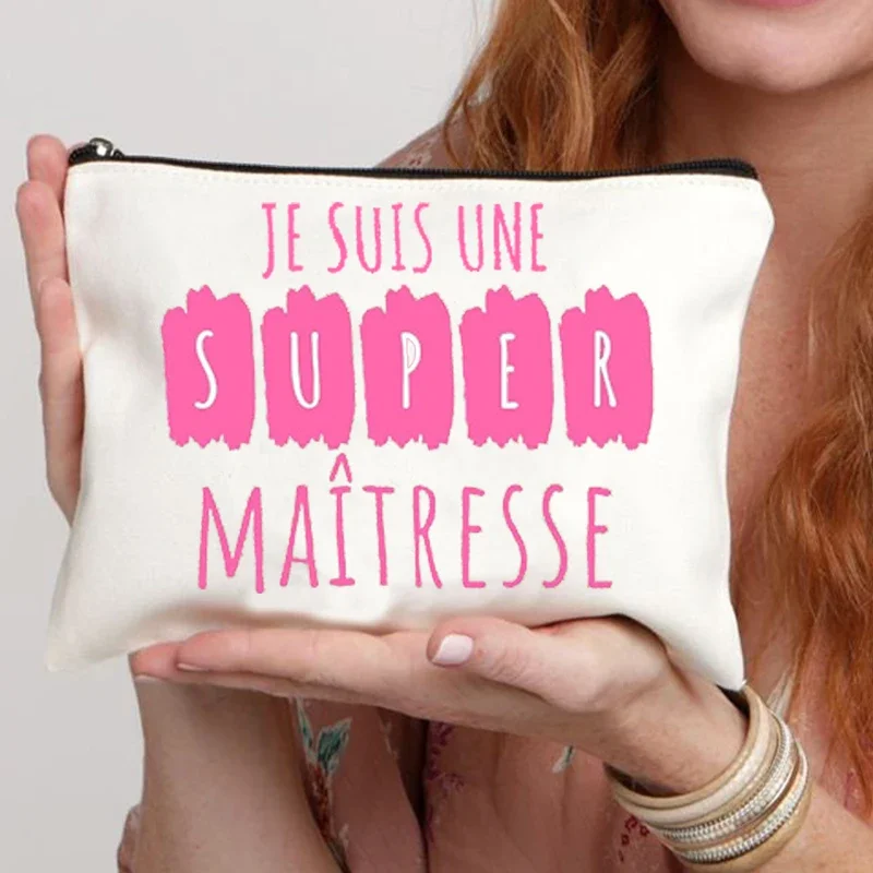 Teacher's Cosmetic Bag Storage BagZipper Pouches Gift for Teacher Thank You Mistress Women Makeup Bag Merci Maîtresse
Teacher's Cosmetic Bag Storage BagZipper Pouches Gift for Teacher Thank You Mistress Women Makeup Bag Merci Maîtresse