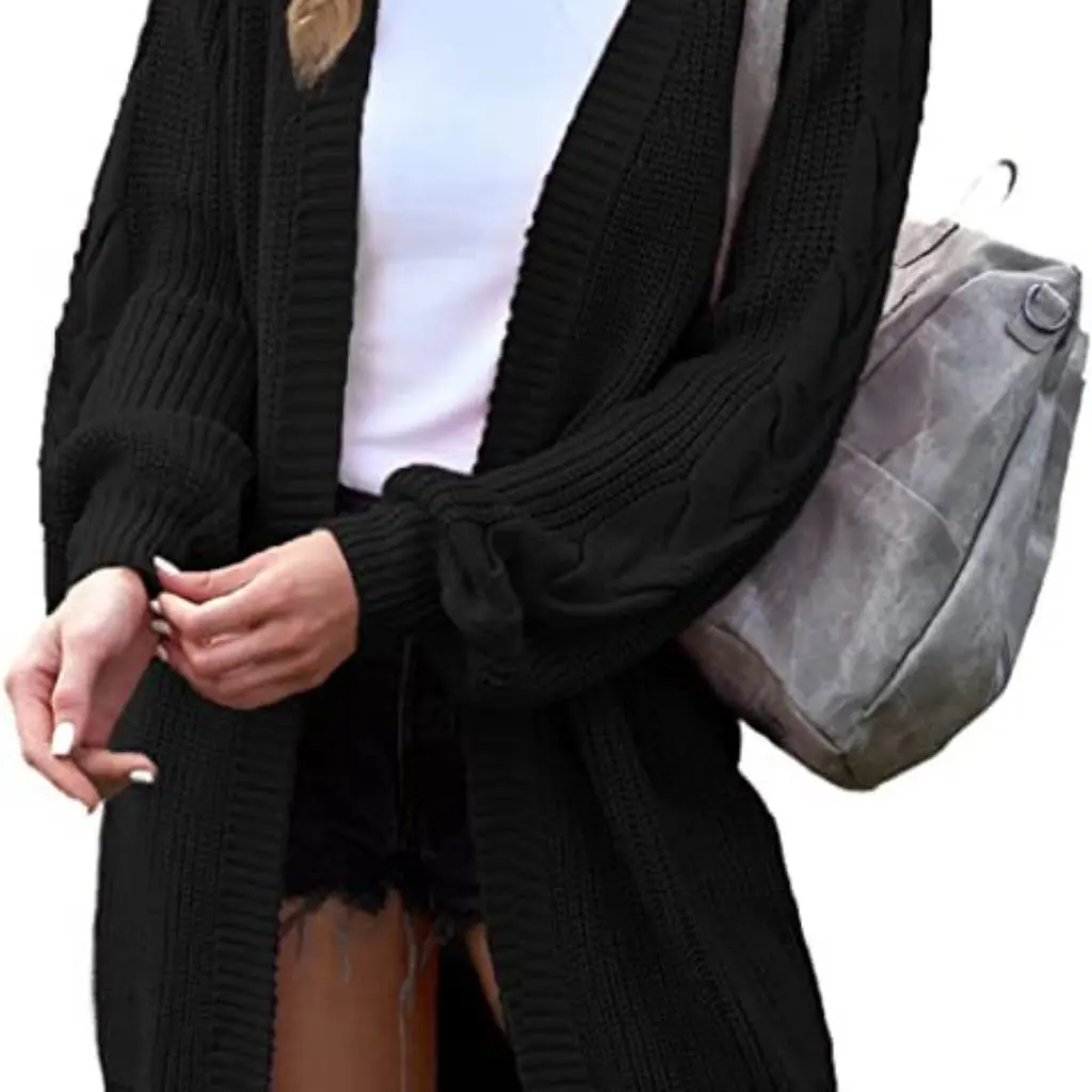 Женский свободный вязаный кардиган средней длины, свитер, осень-зима, большой размер, верхняя куртка с рукавами-фонариками
Женский свободный вязаный кардиган средней длины, свитер, осень-зима, большой размер, верхняя куртка с рукавами-фонариками