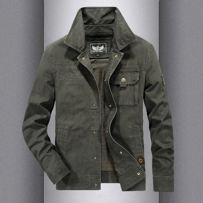 Loose Casual Men's Jaet Spring Autumn Breathable ort Sle Turn-down Collar Workwear Military Sle Outerwear Coat
Loose Casual Men's Jaet Spring Autumn Breathable ort Sle Turn-down Collar Workwear Military Sle Outerwear Coat