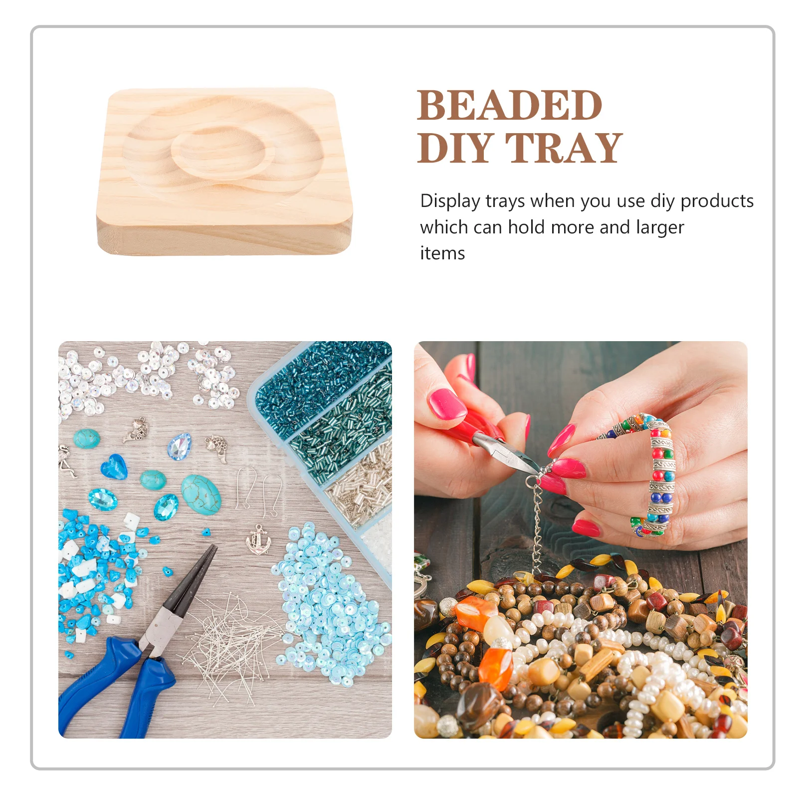 Wooden Bracelet Display Tray Square Beaded Holder Compact Size Jewelry Organizer Smooth Surface Decor Bracelet Tray for Display
Wooden Bracelet Display Tray Square Beaded Holder Compact Size Jewelry Organizer Smooth Surface Decor Bracelet Tray for Display