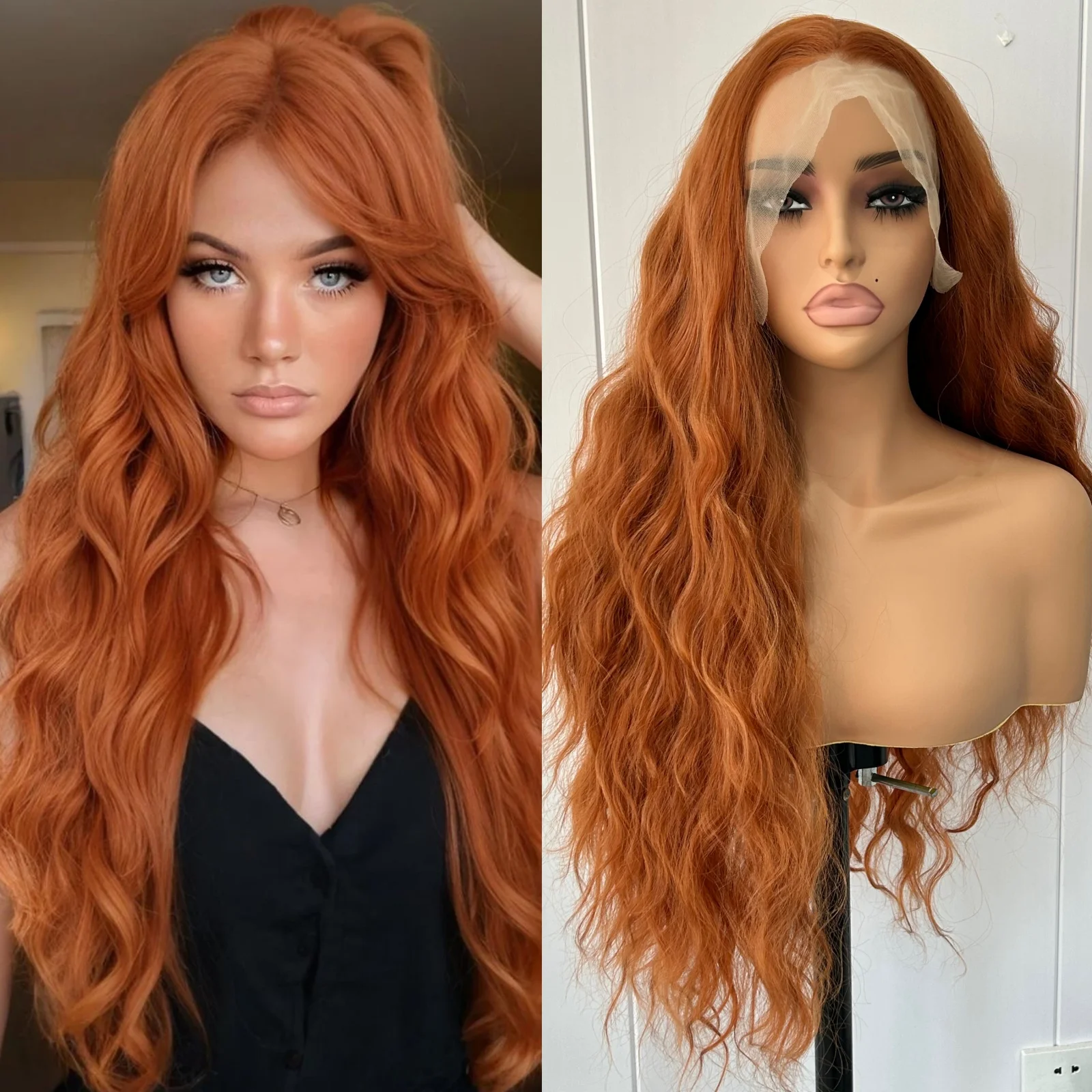 Ginger Brown Long Wavy Curly Synthetic Glueless Wig Free Part Auburn Orange Natural Hair Water Wave Lace Front Wigs for Women
Ginger Brown Long Wavy Curly Synthetic Glueless Wig Free Part Auburn Orange Natural Hair Water Wave Lace Front Wigs for Women