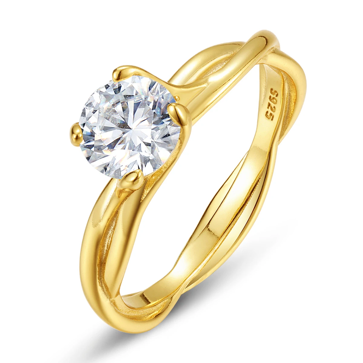 S925 silver plated 18K gold round moissanite vine women's ring 1.0ct women's ring
S925 silver plated 18K gold round moissanite vine women's ring 1.0ct women's ring