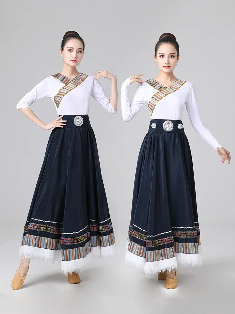 Mongolian Dance Costume Female Traditional Clothing Tibetan Dance Stage National Dance Stage Performance Practice Skirt
Mongolian Dance Costume Female Traditional Clothing Tibetan Dance Stage National Dance Stage Performance Practice Skirt