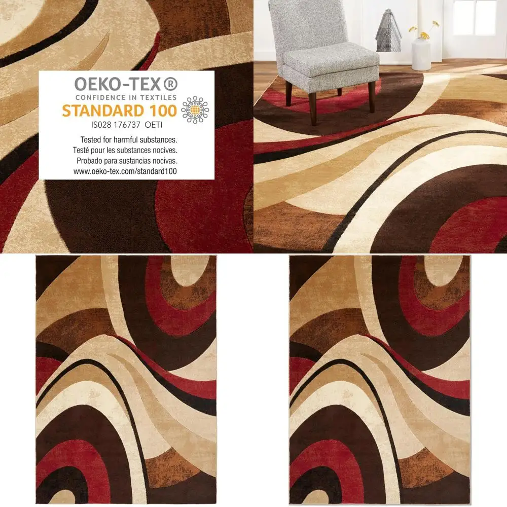Abstract Brown/Red Area Rug, 5'2x7'2, Modern Style
Abstract Brown/Red Area Rug, 5'2x7'2, Modern Style