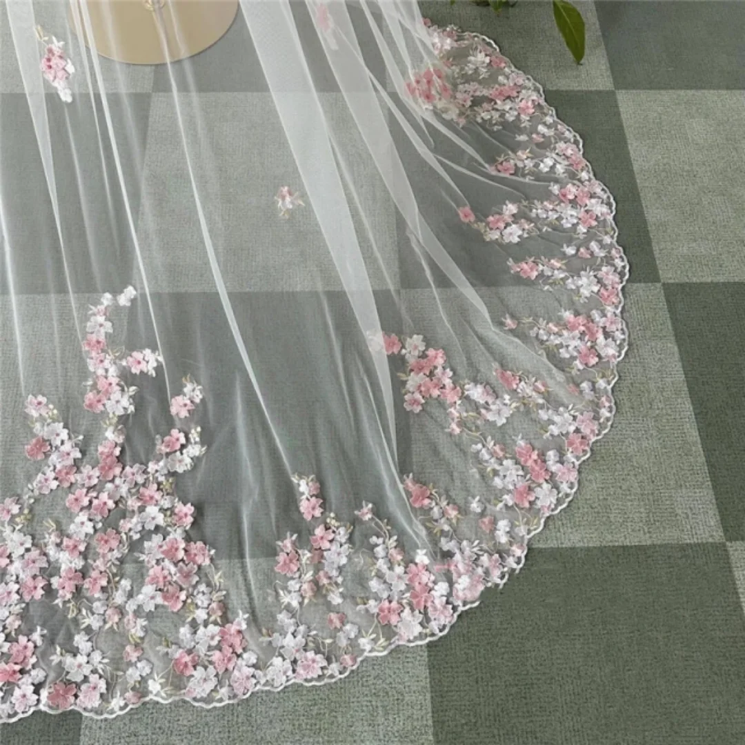 Elegant Women's Veils 3D Flowers Two Layer Long Cathedral Length With Comb Bridal Veils Customized Wedding Accessories
Elegant Women's Veils 3D Flowers Two Layer Long Cathedral Length With Comb Bridal Veils Customized Wedding Accessories