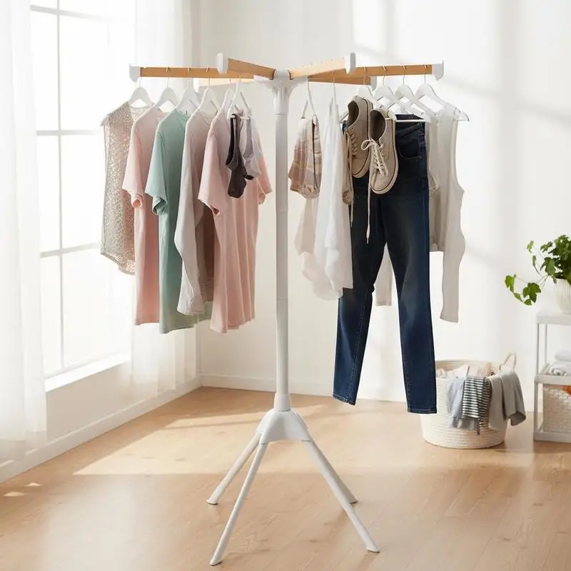 4 Legs Foldable Clothes Drying Rack with 8 Bamboo Hanging Rods and 40 Hanger Slots
4 Legs Foldable Clothes Drying Rack with 8 Bamboo Hanging Rods and 40 Hanger Slots