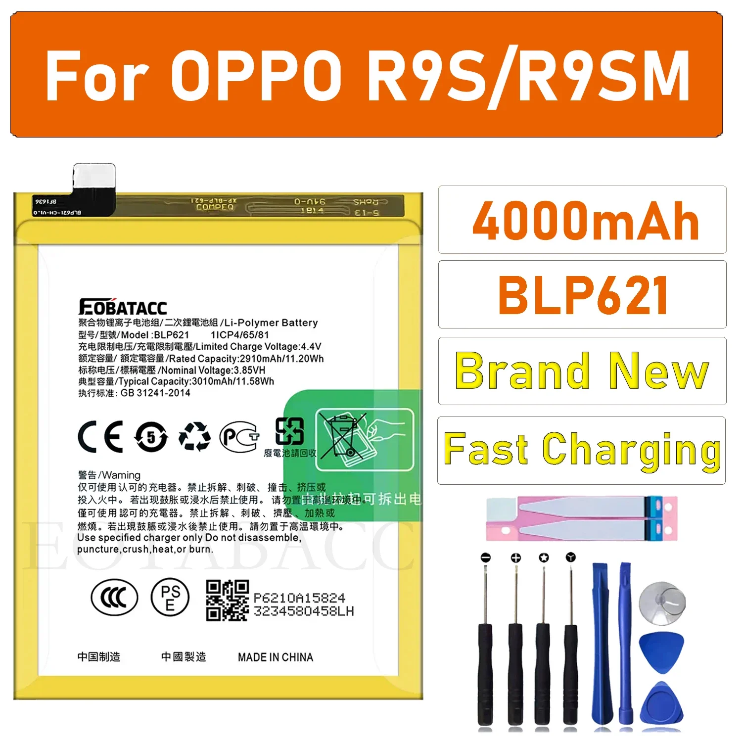 100% New Original Battery BLP621 For OPPO BLP-621 R9S R9SMBattery + Free Tools
100% New Original Battery BLP621 For OPPO BLP-621 R9S R9SMBattery + Free Tools