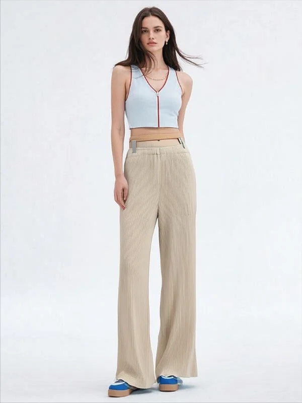 Miyake Fold 2025 Autumn New Fashionable and Versatile Loose Solid Color Fold Casual Pants Elastic Waist Wide Leg Pants for Women 
Miyake Fold 2025 Autumn New Fashionable and Versatile Loose Solid Color Fold Casual Pants Elastic Waist Wide Leg Pants for Women