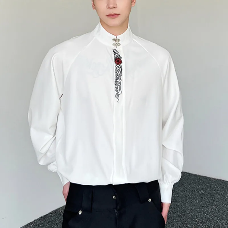 New Men Shirt Chinese Style Embroidered Stand Collar Long Sleeve Unisex Hanfu Tops Streetwear Casual Men Camisas
New Men Shirt Chinese Style Embroidered Stand Collar Long Sleeve Unisex Hanfu Tops Streetwear Casual Men Camisas