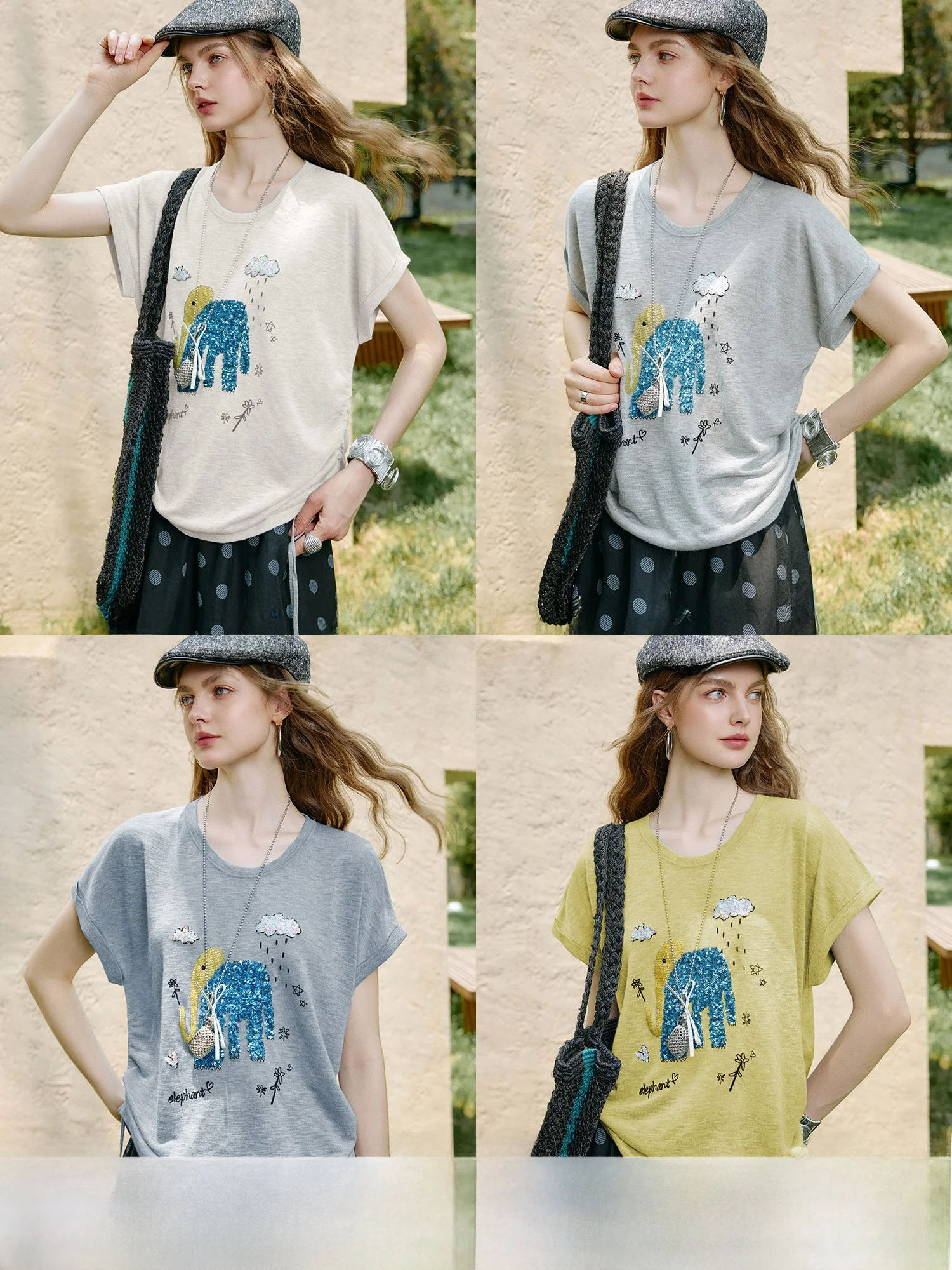 NAGUAGU Women's ort Sve Knitted Sweater Bamboo Rayon Polyester Blend round Ne Dstring Cartoon Elephant Top
NAGUAGU Women's ort Sve Knitted Sweater Bamboo Rayon Polyester Blend round Ne Dstring Cartoon Elephant Top