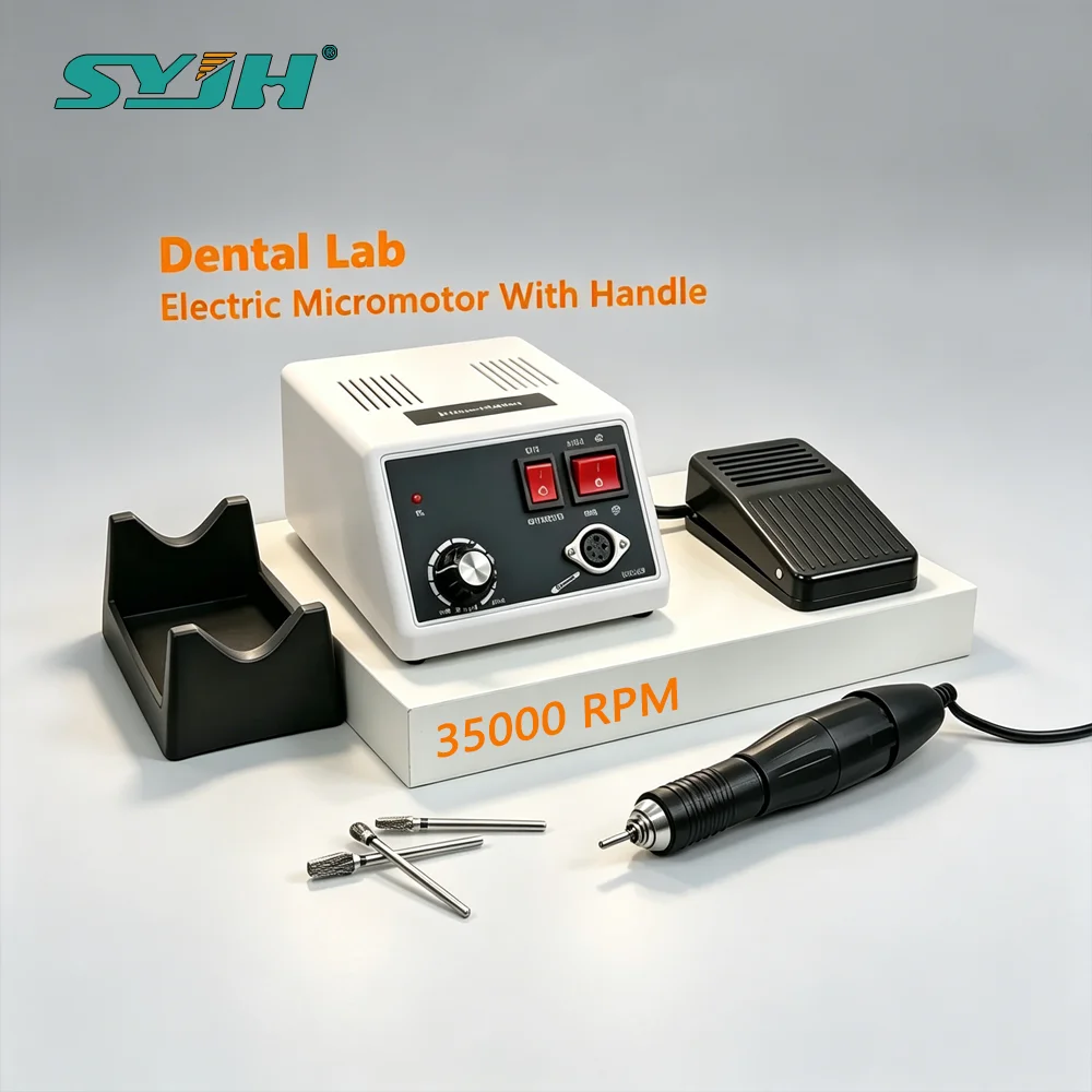 SYJH 35000RPM Professional Dental Lab Micromotor with 102L Handpiece Foot Pedal for Marathon Polishing Carving Equipment Tool
SYJH 35000RPM Professional Dental Lab Micromotor with 102L Handpiece Foot Pedal for Marathon Polishing Carving Equipment Tool