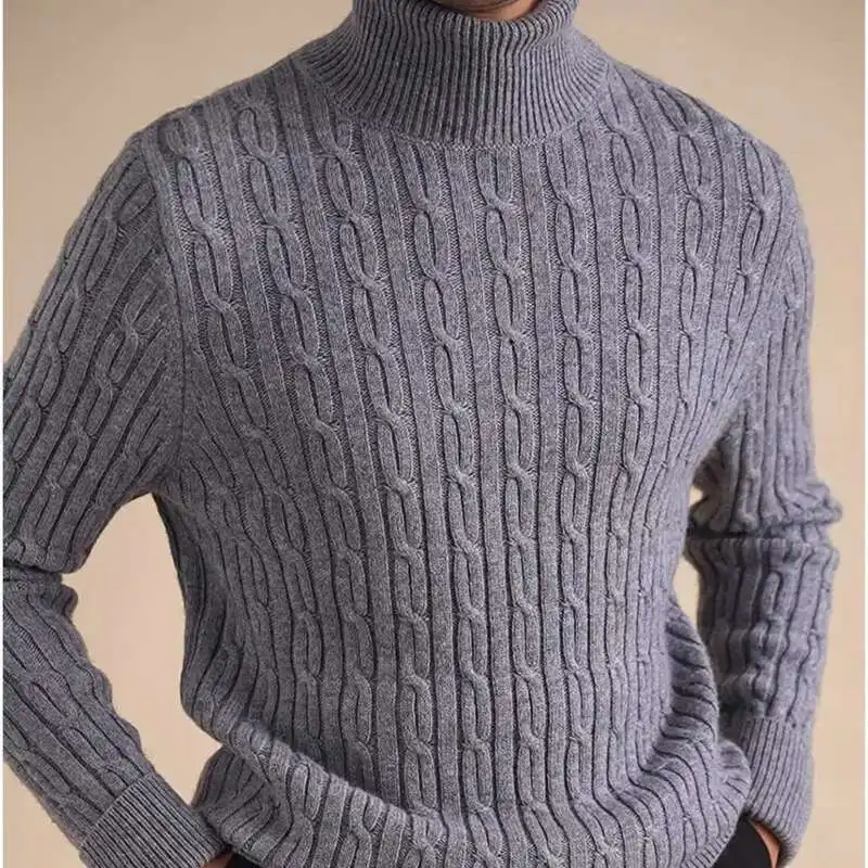 Fall Winter High Collar Sweater Men Long Sleeve Casual Twisted Flower Knitted Wool Sweater Herren Pullover Knitted Sweater
Fall Winter High Collar Sweater Men Long Sleeve Casual Twisted Flower Knitted Wool Sweater Herren Pullover Knitted Sweater