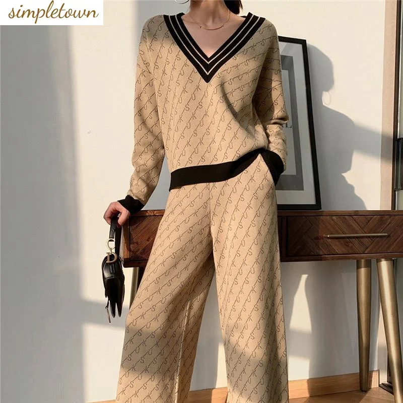 Casual Fashion Women's Set Autumn/Winter New Style Knitted Sweater+Wide Leg Pants Two Piece Set Trendy
Casual Fashion Women's Set Autumn/Winter New Style Knitted Sweater+Wide Leg Pants Two Piece Set Trendy