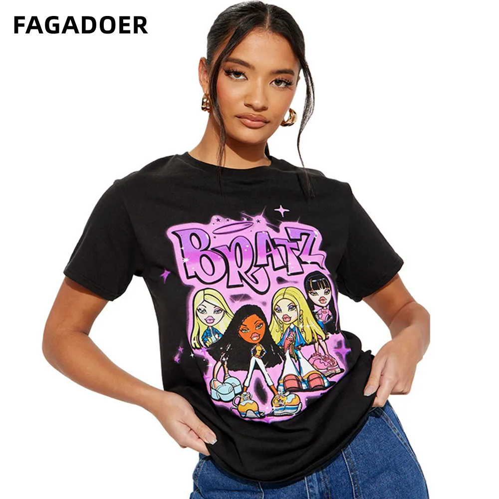 FAGADOER Fashion Pattern Print Loose Tshirts Women Round Neck Short Sleeve Tops Summer Harajuku Style Streetwear Clothing 2023
FAGADOER Fashion Pattern Print Loose Tshirts Women Round Neck Short Sleeve Tops Summer Harajuku Style Streetwear Clothing 2023