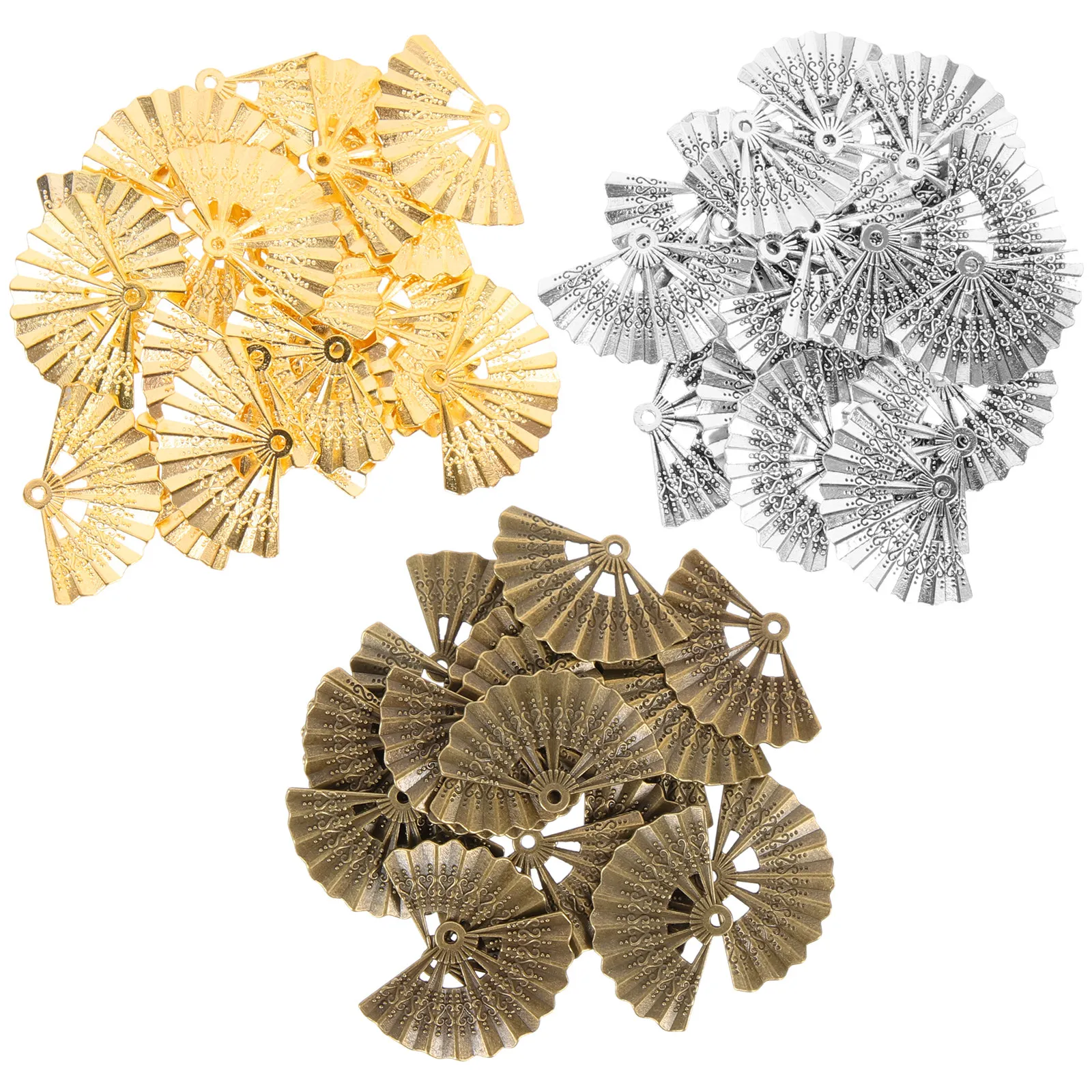 60Pcs Fan Shaped Jewelry Pendants Charms DIY Supplies for Necklace Earrings Bracelet Alloy Craft Fan Shaped Charms
60Pcs Fan Shaped Jewelry Pendants Charms DIY Supplies for Necklace Earrings Bracelet Alloy Craft Fan Shaped Charms
