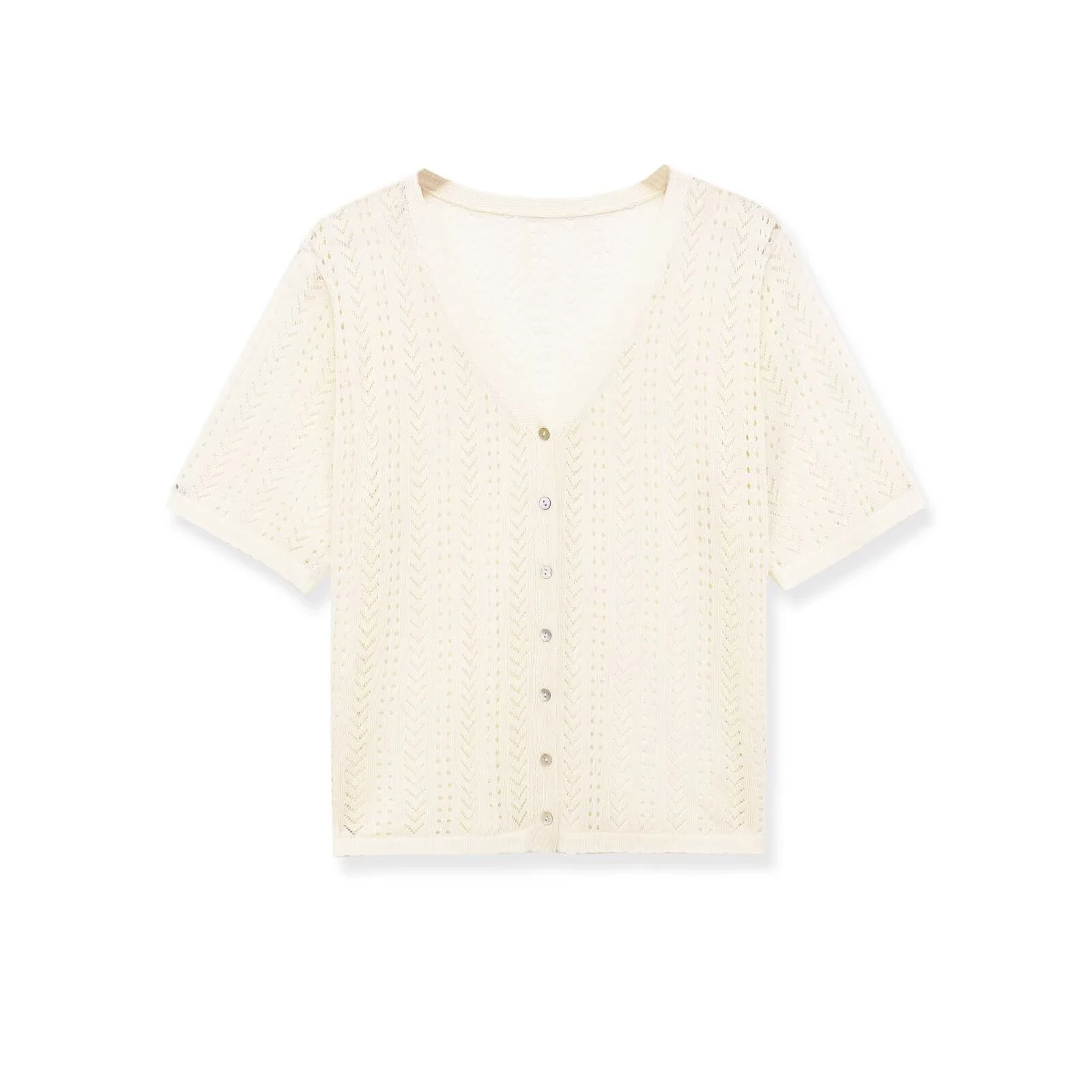 Spring and summer new women's clothing French lazy style V-neck hollow short sleeved casual knitted cardigan jacket
Spring and summer new women's clothing French lazy style V-neck hollow short sleeved casual knitted cardigan jacket