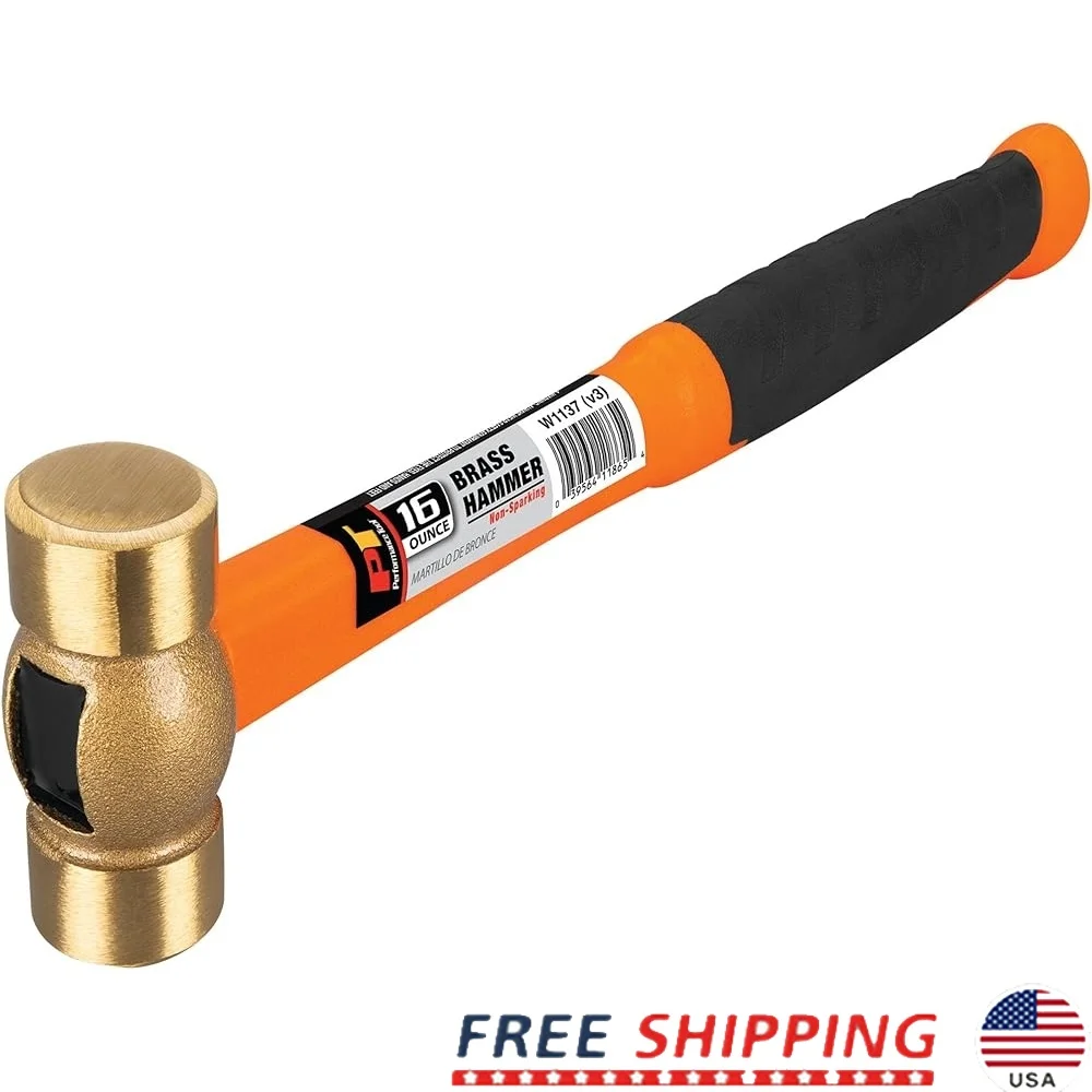 Solid Brass Hammer 16 oz Non-Magnetic Non-Sparking Durable Fiberglass Handle Comfortable Grip Vinyl Pouch Easy Storage Ideal
Solid Brass Hammer 16 oz Non-Magnetic Non-Sparking Durable Fiberglass Handle Comfortable Grip Vinyl Pouch Easy Storage Ideal