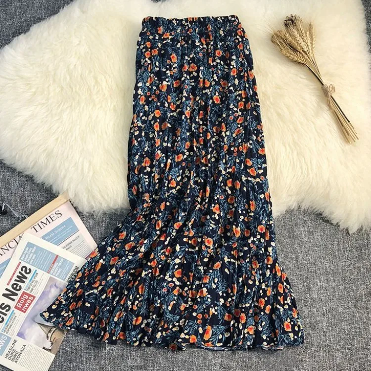 Simple Vintage Floral Pleated A-line Skirts Spring Autumn New Skirt for Women Y2k High Waist Mid-length Loose Faldas Mujer
Simple Vintage Floral Pleated A-line Skirts Spring Autumn New Skirt for Women Y2k High Waist Mid-length Loose Faldas Mujer
