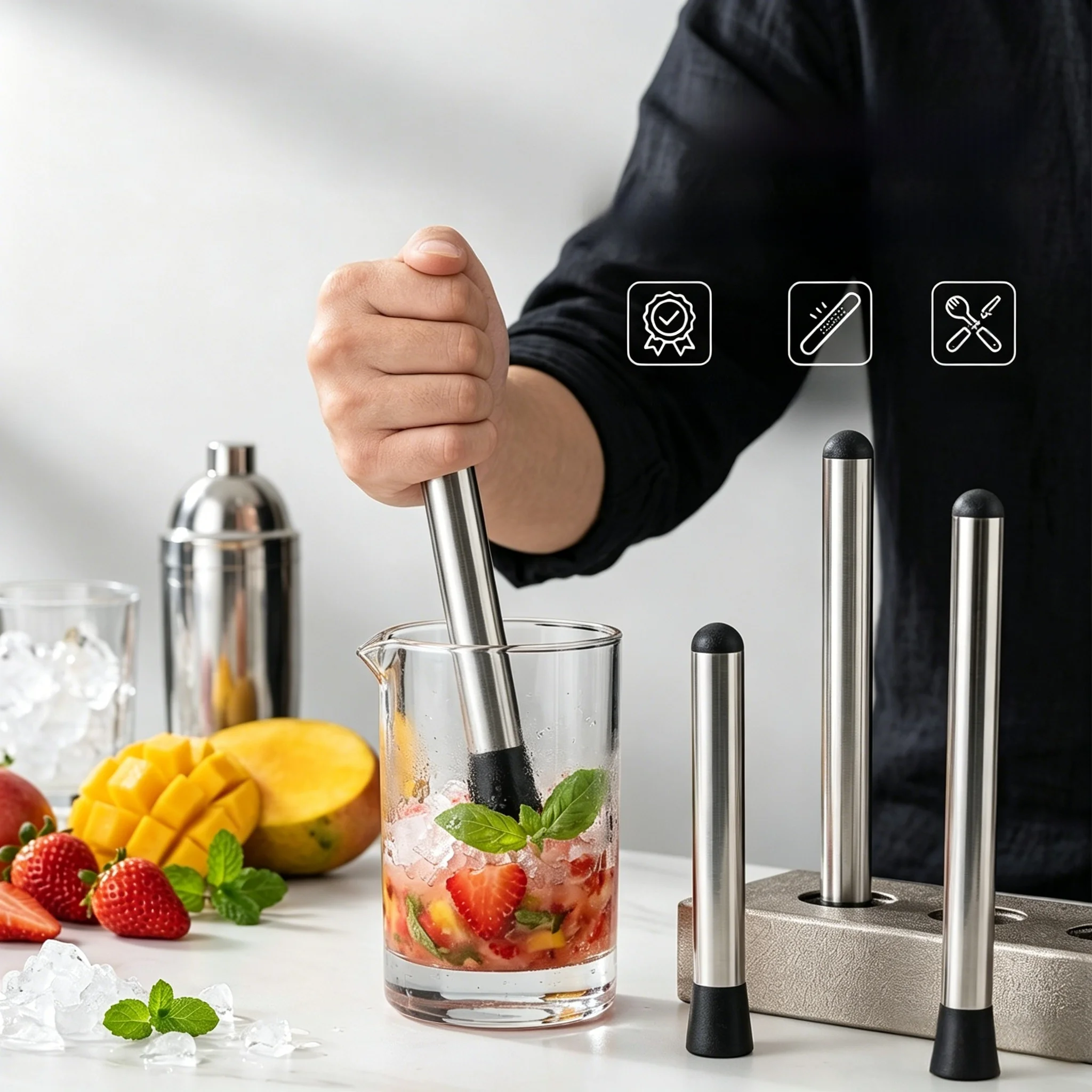 Stainless Steel Lemon Tea Maker Tool Set Crush Ice Hammer Brew Coffee Cocktail Shaker Home Use Kit Positive Rich Brand
Stainless Steel Lemon Tea Maker Tool Set Crush Ice Hammer Brew Coffee Cocktail Shaker Home Use Kit Positive Rich Brand