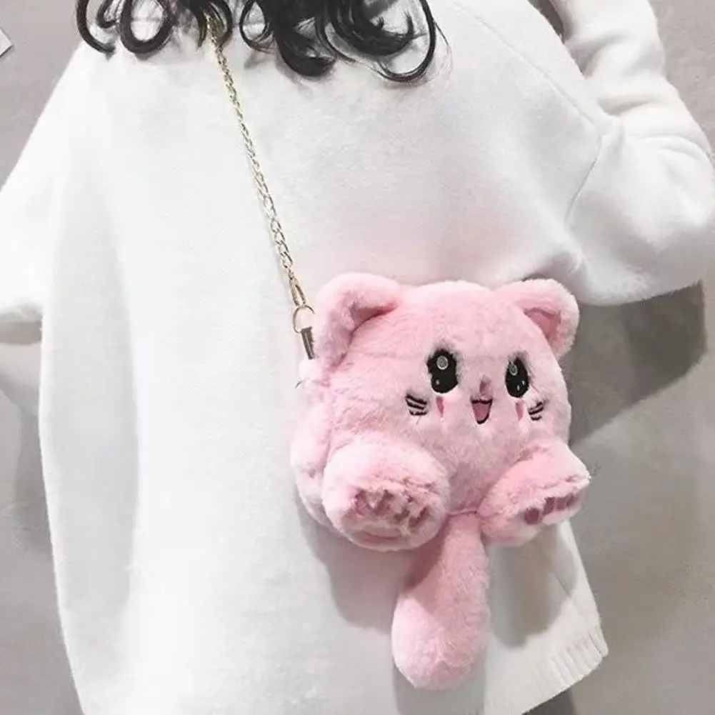 Portable Cat Shoulder Bag Chain Strap Faux Fur Plush Crossbody Bag Cute Fur Mobile Phone Bag Female Purse
Portable Cat Shoulder Bag Chain Strap Faux Fur Plush Crossbody Bag Cute Fur Mobile Phone Bag Female Purse