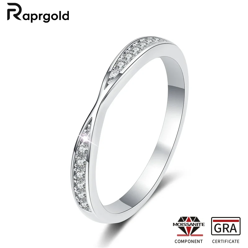 RAPRGOLD GRA Certified Moissanite Wedding Band Ring for Women s925 Sterling Silver Diamond Engagement Rings Jewelry Gift Anillos
RAPRGOLD GRA Certified Moissanite Wedding Band Ring for Women s925 Sterling Silver Diamond Engagement Rings Jewelry Gift Anillos