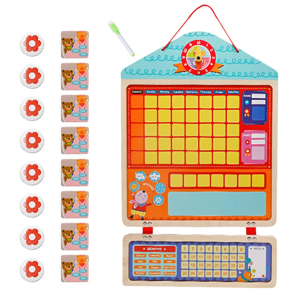 1Set Wooden Kids Chore Chart Reward Chart Home Daily Routine Schedule for Toddlers 2-4 Years
1Set Wooden Kids Chore Chart Reward Chart Home Daily Routine Schedule for Toddlers 2-4 Years