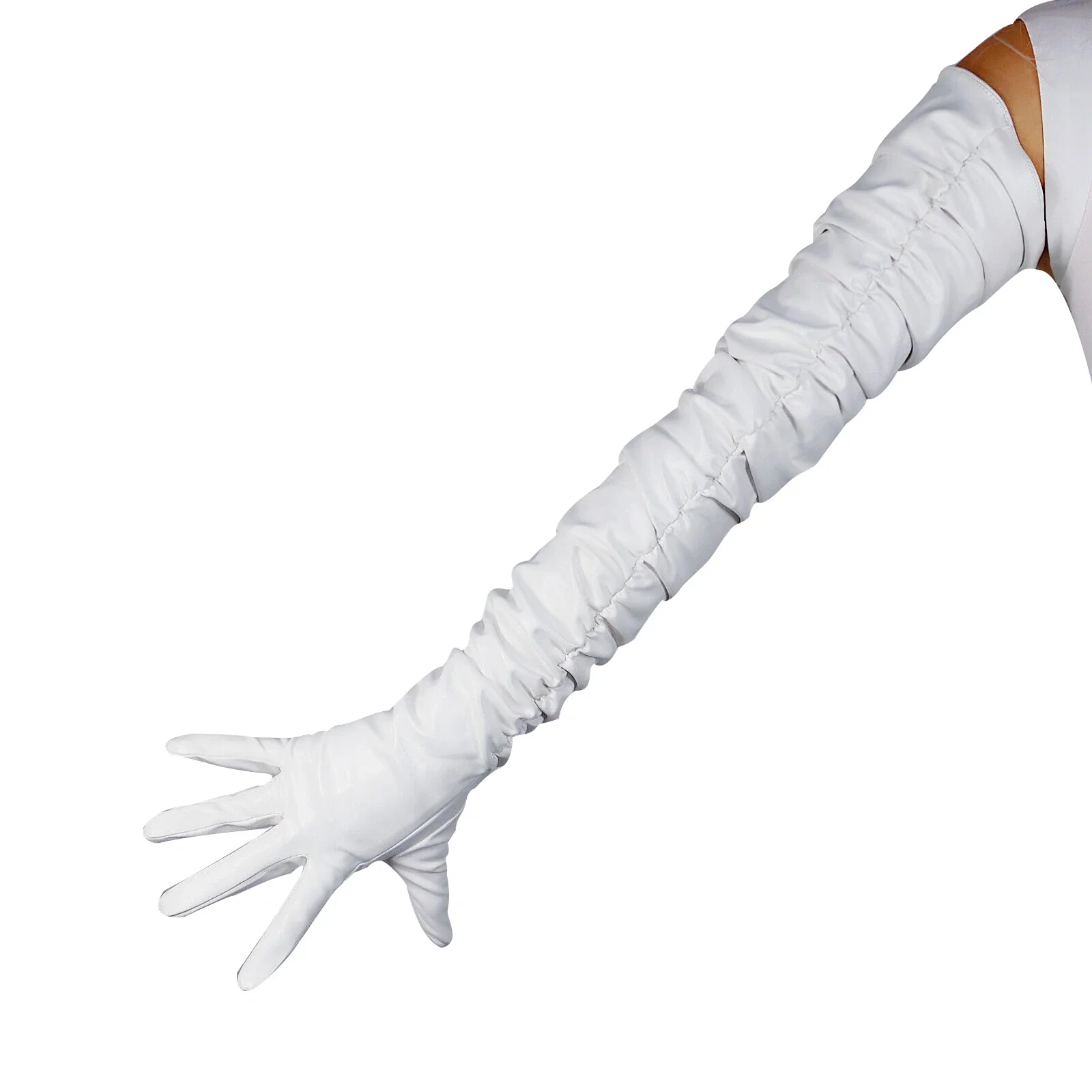 DooWay Women's White Leather Gloves Ruched 100cm Extra Long Faux PU Pleated Evening Party Cosplay Costume Dance Opera Glove
DooWay Women's White Leather Gloves Ruched 100cm Extra Long Faux PU Pleated Evening Party Cosplay Costume Dance Opera Glove