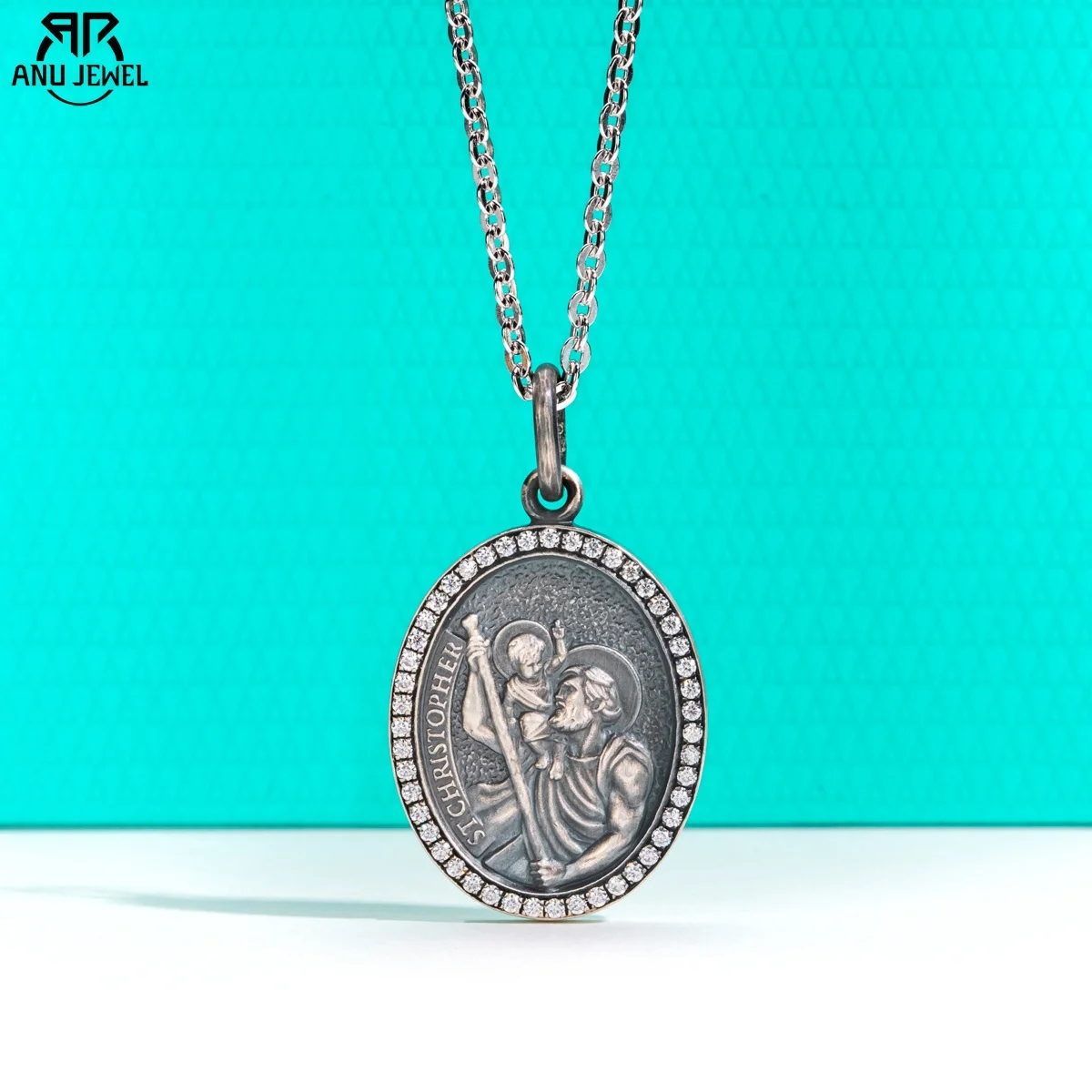 AnuJewel St. Christopher Coin Pendant Moissanites Halo Necklace S999 Sterling Silver Amulet Medal Necklace for Men Women Jewelry
AnuJewel St. Christopher Coin Pendant Moissanites Halo Necklace S999 Sterling Silver Amulet Medal Necklace for Men Women Jewelry