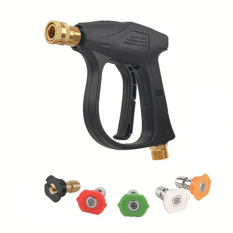High Pressure Washer Gun Kit with 5 Nozzles Soap Dispenser M22-14mm 1/4 Quick Connect
High Pressure Washer Gun Kit with 5 Nozzles Soap Dispenser M22-14mm 1/4 Quick Connect