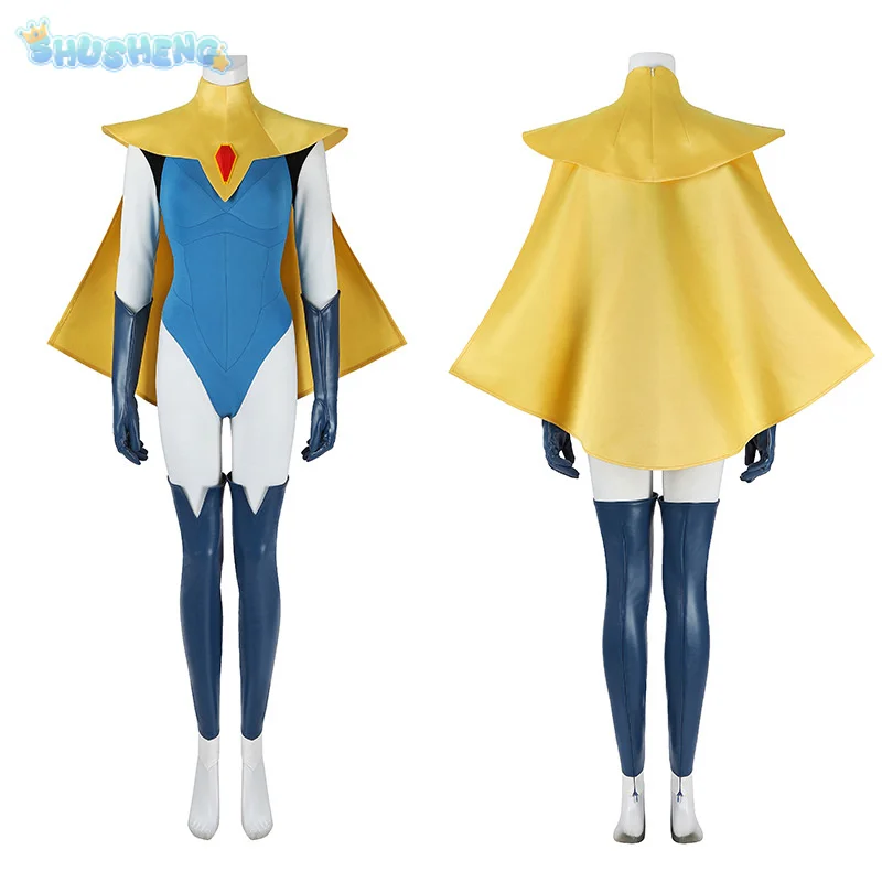 Blonde Blazer Game Dispatch Cosplay Costume Women's fantasy jumpsuit, leg cover cloak mask shoes Halloween party uniform XS-XXXL
Blonde Blazer Game Dispatch Cosplay Costume Women's fantasy jumpsuit, leg cover cloak mask shoes Halloween party uniform XS-XXXL