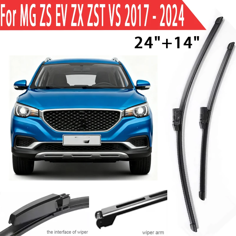 Wiper Front Wiper Blades For MG ZS EV ZX ZST VS 2017 - 2024 2020 Windshield Windscreen Car Rain Brush 24"+14" Accessories 
Wiper Front Wiper Blades For MG ZS EV ZX ZST VS 2017 - 2024 2020 Windshield Windscreen Car Rain Brush 24"+14" Accessories