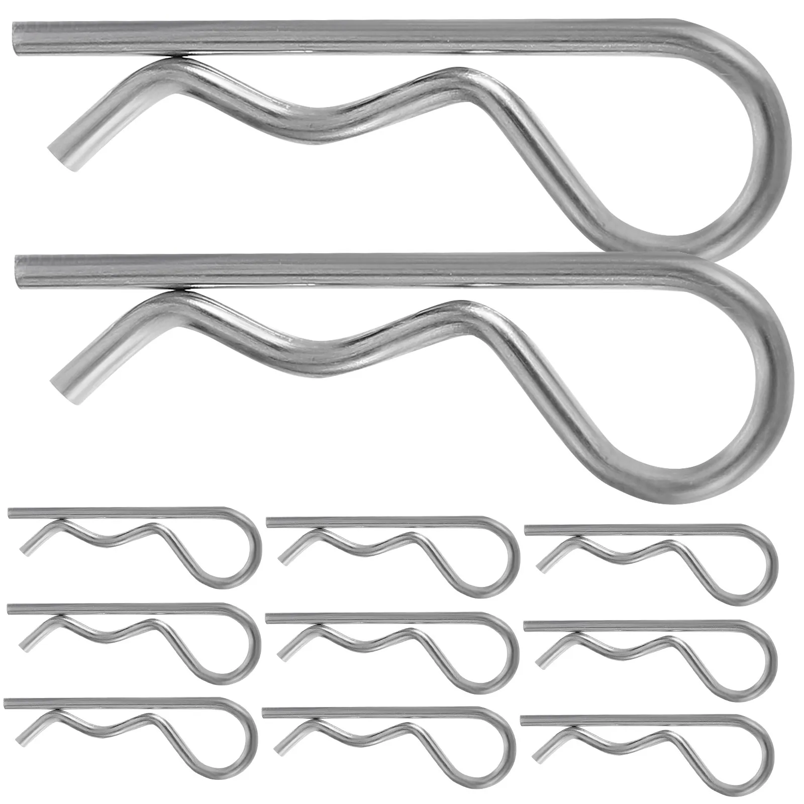 20Pcs Elastic Open Cotter Pins M1.6x32 Stainless Steel Double Loop Spring Retaining Hair Pins for Trailer Hitch Pin Lock System
20Pcs Elastic Open Cotter Pins M1.6x32 Stainless Steel Double Loop Spring Retaining Hair Pins for Trailer Hitch Pin Lock System