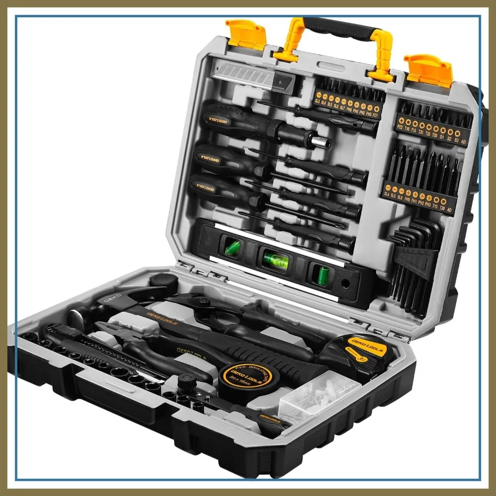 150 Piece Tool Set, General Household Hand Tool Kit with Plastic Toolbox Storage Case for DIY Home Maintenance
150 Piece Tool Set, General Household Hand Tool Kit with Plastic Toolbox Storage Case for DIY Home Maintenance