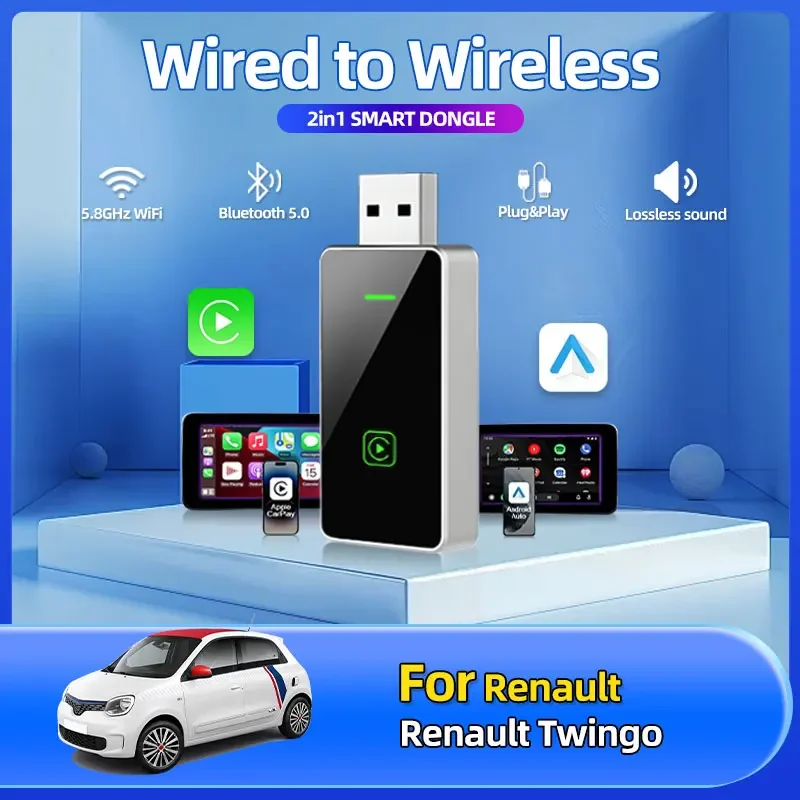 Car Styling New 2in1 Wired To Wireless CarPlay Android Auto Adapter For OEM Car Stereo With USB Plug And Play For Renault Twingo
Car Styling New 2in1 Wired To Wireless CarPlay Android Auto Adapter For OEM Car Stereo With USB Plug And Play For Renault Twingo