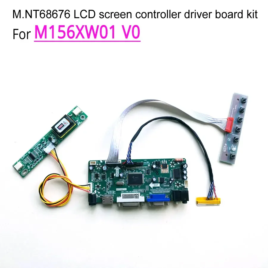 For M156XW01 V0 Computer LCD Monitor 15.6" 1366*768 LVDS CCFL 2-lamp 60Hz 30 Pins M.NT68676 Display Controller Driver Board Kit
For M156XW01 V0 Computer LCD Monitor 15.6" 1366*768 LVDS CCFL 2-lamp 60Hz 30 Pins M.NT68676 Display Controller Driver Board Kit