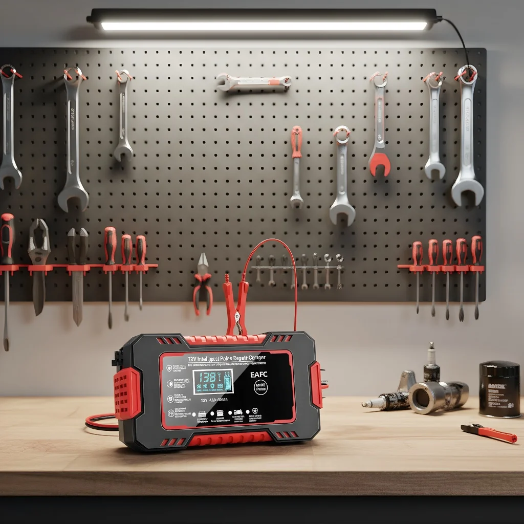 12V 6A Smart Car Battery Charger - AGM/GEL/Lead-Acid Pulse Repair with LCD Display
12V 6A Smart Car Battery Charger - AGM/GEL/Lead-Acid Pulse Repair with LCD Display