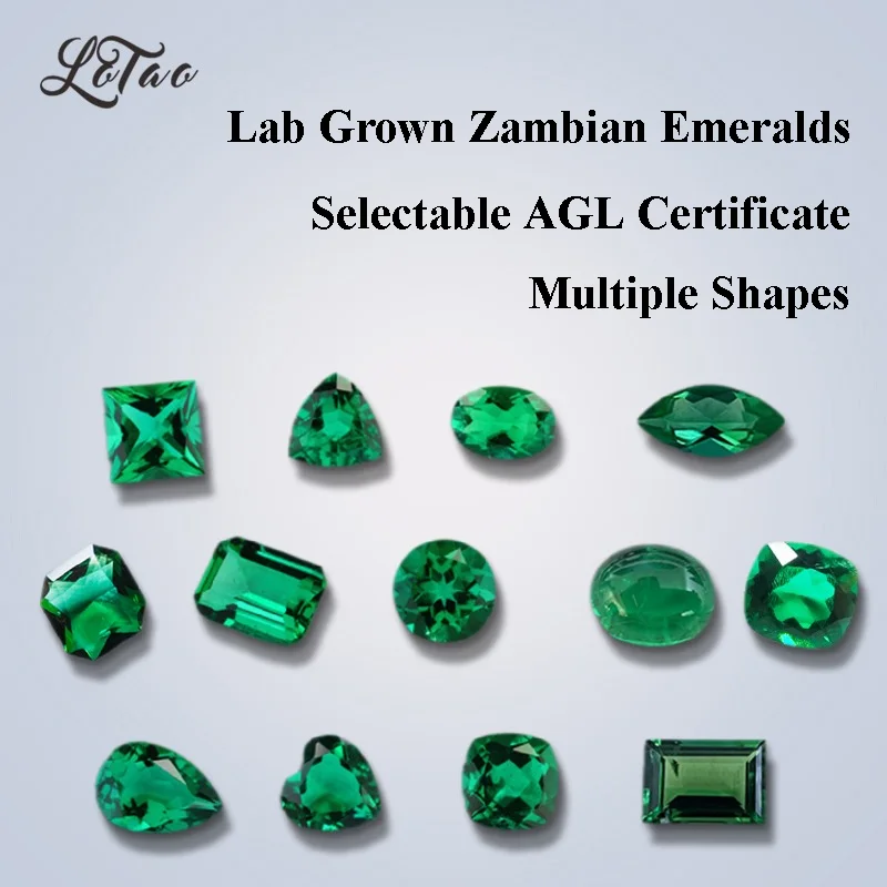 Lab Grown Zambian Emeralds Hydrothermal Hand Cutting with Cracks Inclusions Inside Multiple Shapes Selectable AGL Certificate
Lab Grown Zambian Emeralds Hydrothermal Hand Cutting with Cracks Inclusions Inside Multiple Shapes Selectable AGL Certificate