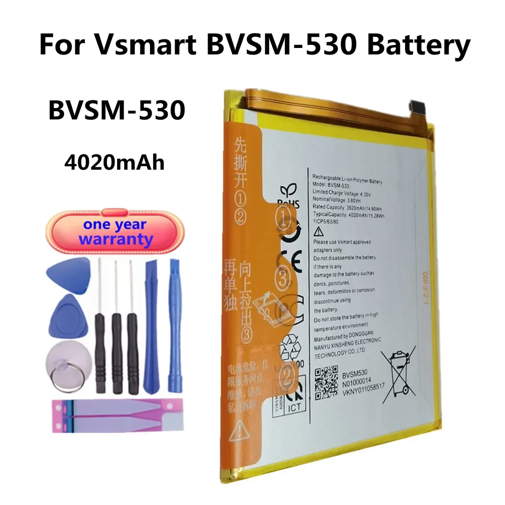 4020mAh BVSM 530 High Quality Battery For VSMART BVSM-530 BVSM530 Battery Bateria Batteries In Stock + Tracking Number + Tools
4020mAh BVSM 530 High Quality Battery For VSMART BVSM-530 BVSM530 Battery Bateria Batteries In Stock + Tracking Number + Tools
