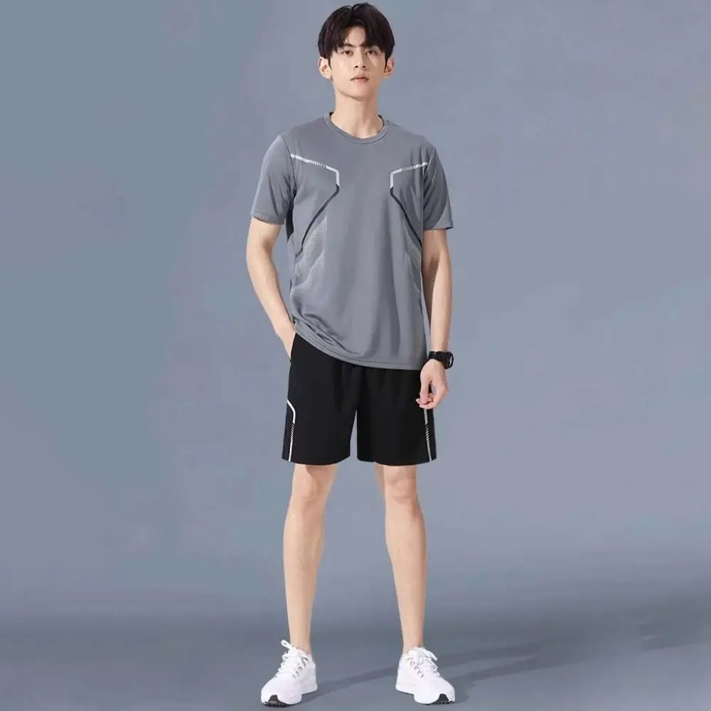 Stripe Short Sleeve T-shirt Sets Runnning Sportswear Summer Sport Costume Breathable Clothing Quick Dry Sports Suit Men Cycling
Stripe Short Sleeve T-shirt Sets Runnning Sportswear Summer Sport Costume Breathable Clothing Quick Dry Sports Suit Men Cycling