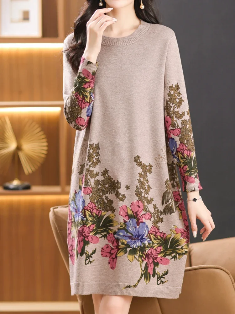 Floral Print Long Sweaters Dress Spring Women Clothing Long Sleeve Femme Pullover Elasticity Loose Pulls Thick Sweater For Women
Floral Print Long Sweaters Dress Spring Women Clothing Long Sleeve Femme Pullover Elasticity Loose Pulls Thick Sweater For Women
