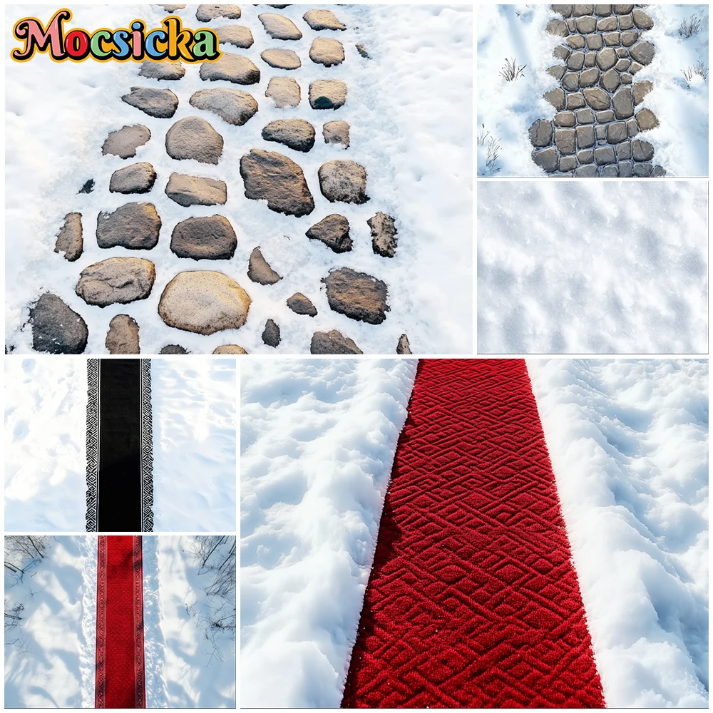 Mocsicka Winter Snow Backdrops Stone Road Red Black White Floor Carpet Decorations Christmas New Year Party Festival Backgrounds
Mocsicka Winter Snow Backdrops Stone Road Red Black White Floor Carpet Decorations Christmas New Year Party Festival Backgrounds