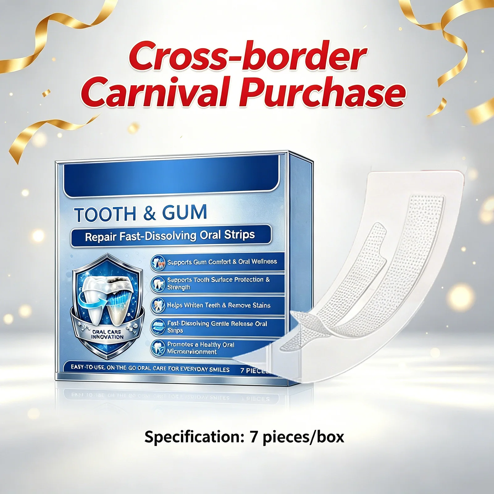 Tooth & Gum Repair Oral Strips – Whitening & Stain Remova Tooth Surface Protection Promotes Oral Microenvironment Oral Care
Tooth & Gum Repair Oral Strips – Whitening & Stain Remova Tooth Surface Protection Promotes Oral Microenvironment Oral Care