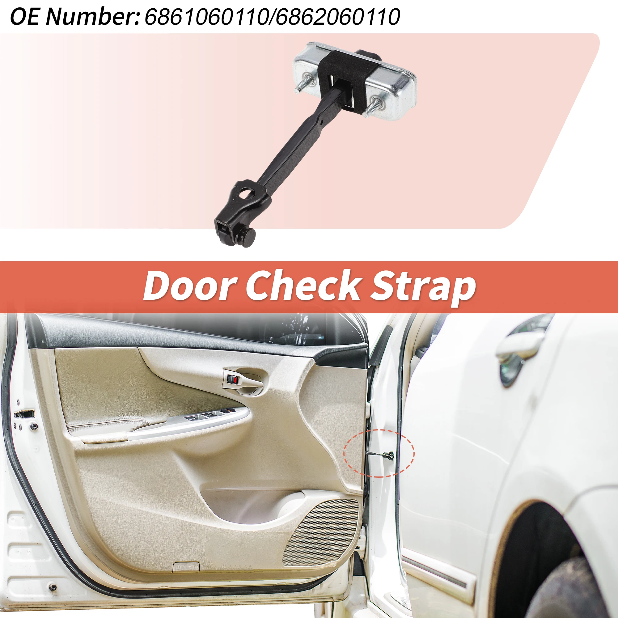 UXCELL No.6861060110 Front Left Right Door Check Strap for Toyota Land Cruiser 07-16
UXCELL No.6861060110 Front Left Right Door Check Strap for Toyota Land Cruiser 07-16