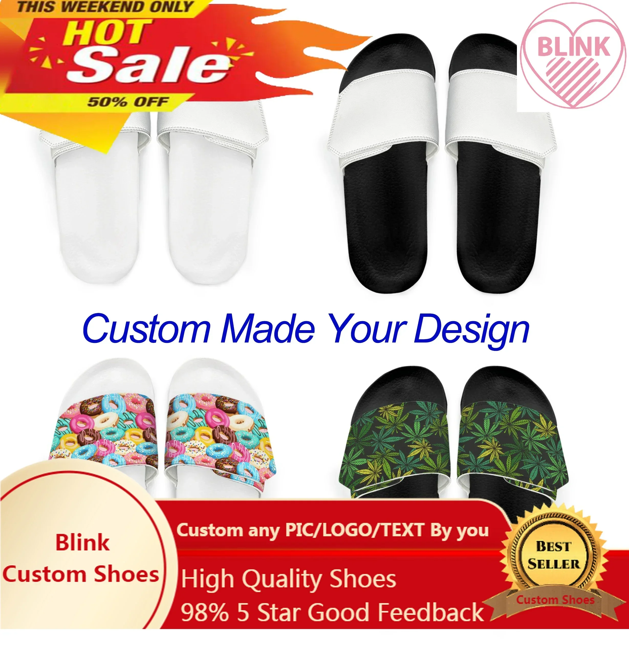 Custom Made Sublimation Print Fashion Magic Sticker Slippers Slides Sandals BZ53
Custom Made Sublimation Print Fashion Magic Sticker Slippers Slides Sandals BZ53
