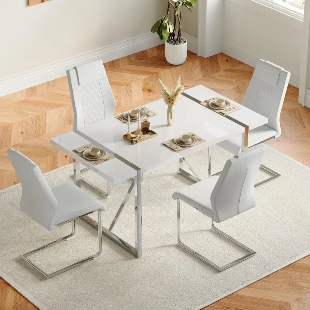 Dining Room Sets,Kitchen Table and Chairs ,Modern Dinings Tables Set for 4 with Metal Frame&Padded Seat, Dining Table and Chairs
Dining Room Sets,Kitchen Table and Chairs ,Modern Dinings Tables Set for 4 with Metal Frame&Padded Seat, Dining Table and Chairs