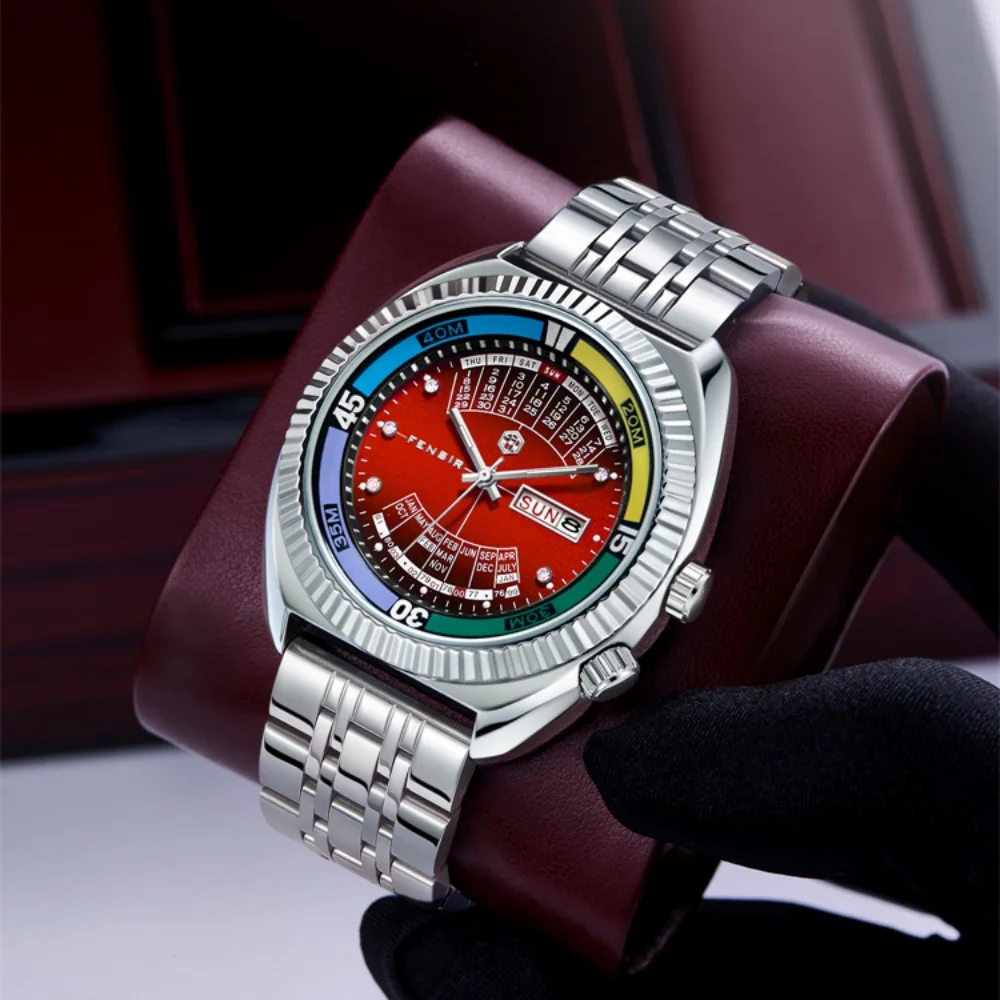 European and American Style Hot-Selling High-End Fashion Men's Watch with Dual Calendar, Waterproof Steel Band, Stylish Business Casual, Unique and Cool Trendy Men's Wristwatch, Trendy and Versatile High-End Men's Model, Perfect Gift
European and American Style Hot-Selling High-End Fashion Men's Watch with Dual Calendar, Waterproof Steel Band, Stylish Business Casual, Unique and Cool Trendy Men's Wristwatch, Trendy and Versatile High-End Men's Model, Perfect Gift
