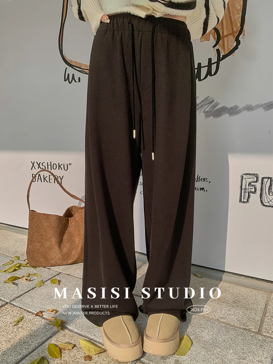 High Waist Drawstring Straight Leg Wide Leg Pants Women's plus Size Loose Slimming Trousers Comfortable Casual Pants
High Waist Drawstring Straight Leg Wide Leg Pants Women's plus Size Loose Slimming Trousers Comfortable Casual Pants