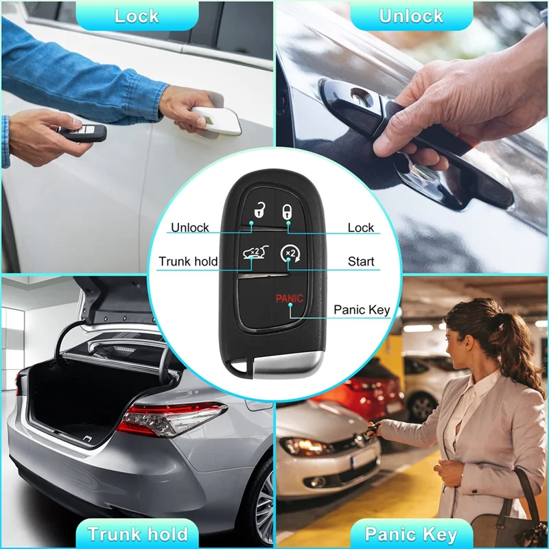 Car Key Fob Keyless Entry Remote GQ4-54T 433Mhz ID4A Chip For Jeep Cherokee 2014-2020 5 Buttons 68141580AA 68141580AB
Car Key Fob Keyless Entry Remote GQ4-54T 433Mhz ID4A Chip For Jeep Cherokee 2014-2020 5 Buttons 68141580AA 68141580AB