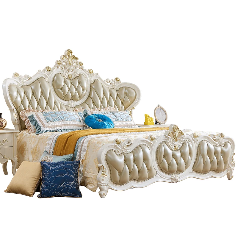 #European Style Solid Wood Bed, Genuine Leather Luxury Villa king Size Bed, Bedroom Set, Wedding Bed, Princess Bed
#European Style Solid Wood Bed, Genuine Leather Luxury Villa king Size Bed, Bedroom Set, Wedding Bed, Princess Bed